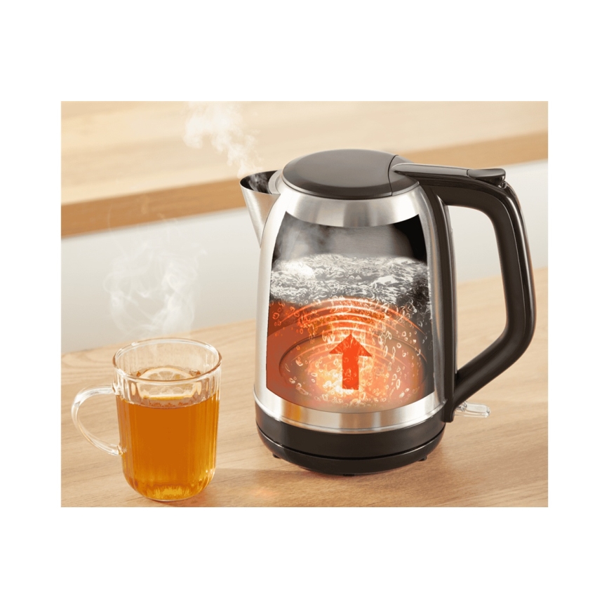 Tefal - Кана SUBITO 1,7l 2400W/230V неръждаем/черен