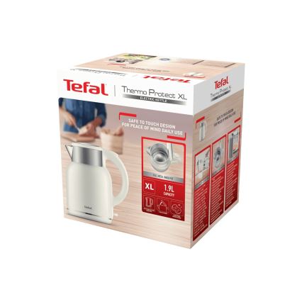 Tefal - Кана THERMO PROTECT XL 1,9l 1650W/230V неръждаем/бял