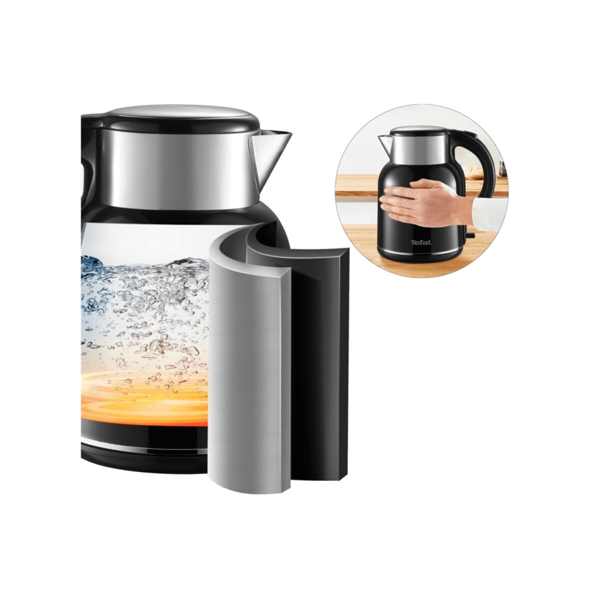 Tefal - Кана THERMO PROTECT XL 1,9l 1650W/230V неръждаем/черен