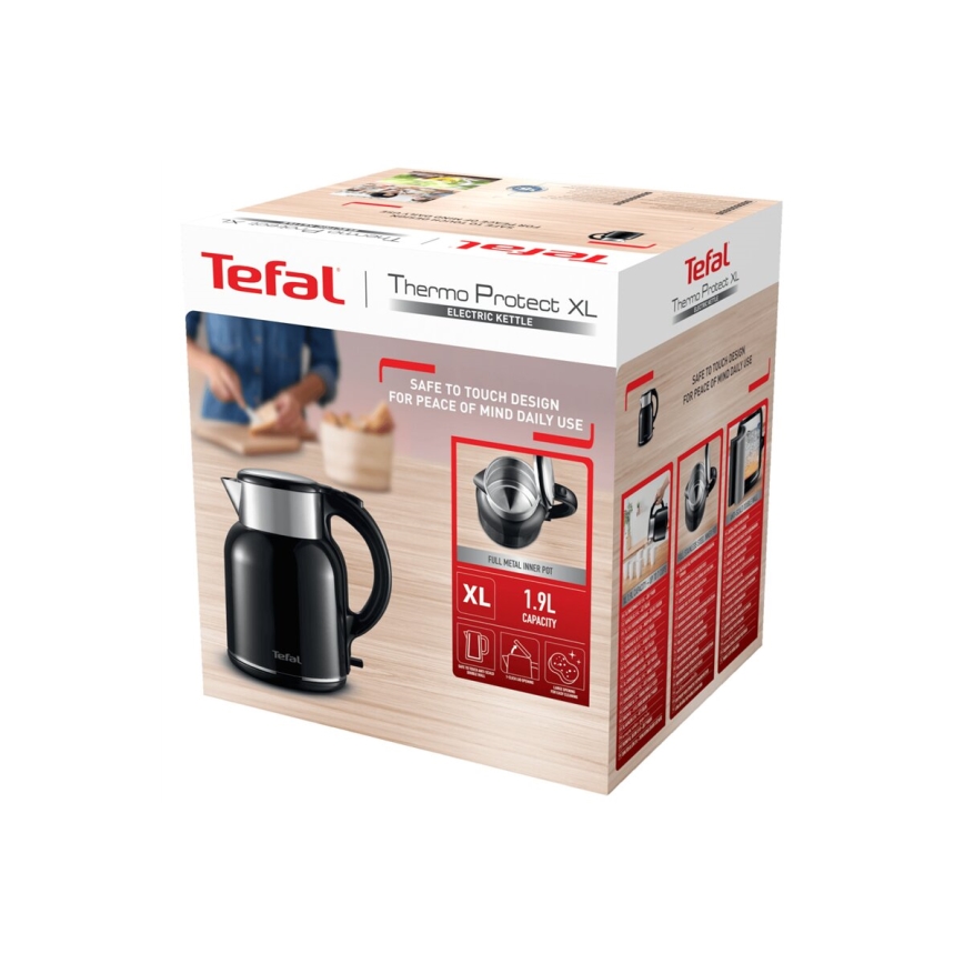 Tefal - Кана THERMO PROTECT XL 1,9l 1650W/230V неръждаем/черен