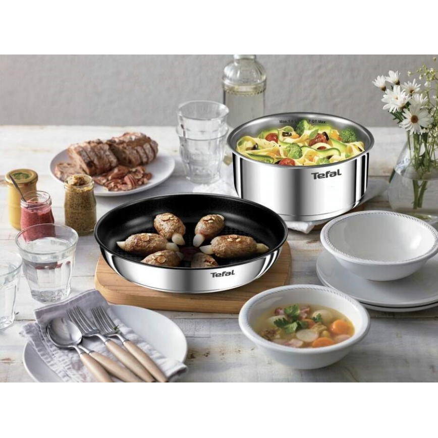 Tefal - Комплект готварски съдове 5 бр. INGENIO EMOTION неръждаем