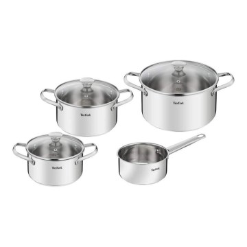 Tefal - Комплект готварски съдове 7 бр. COOK EAT неръждаем
