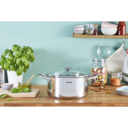 Tefal - Комплект готварски съдове 7 бр. COOK EAT неръждаем