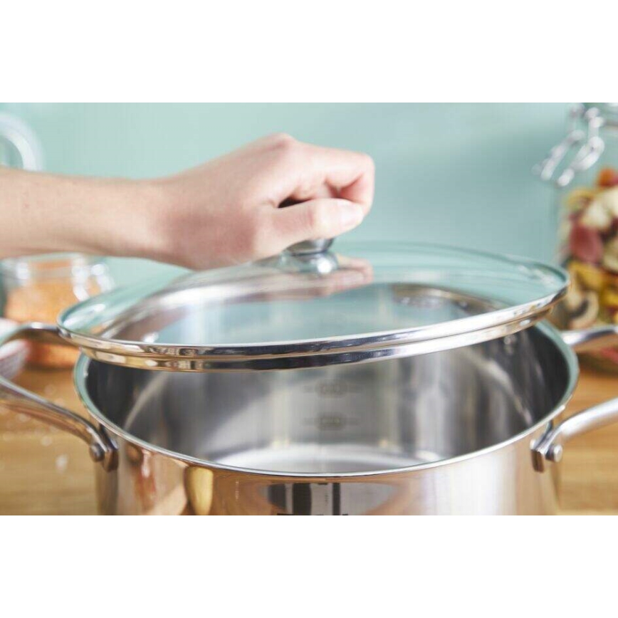 Tefal - Комплект готварски съдове 7 бр. COOK EAT неръждаем