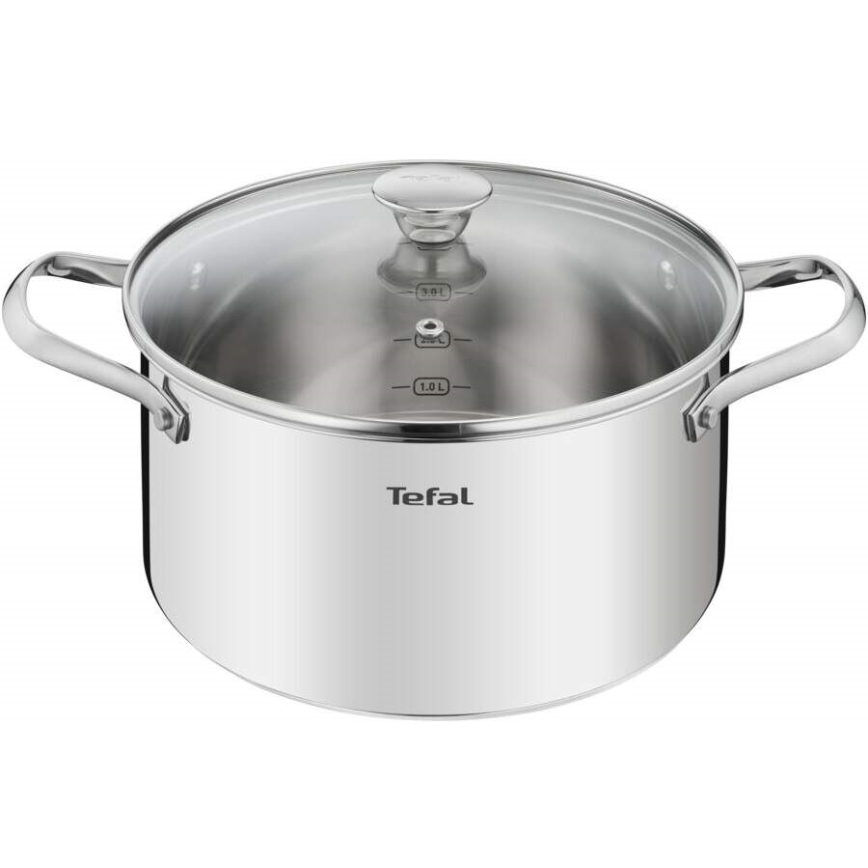 Tefal - Комплект готварски съдове 7 бр. COOK EAT неръждаем