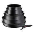 Tefal - Комплект готварски съдове 7 бр. INGENIO BLACK STONE