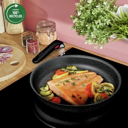 Tefal - Комплект готварски съдове 7 бр. INGENIO BLACK STONE