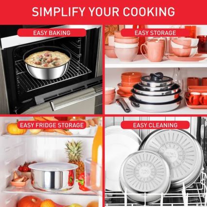 Tefal - Комплект от 13 части кухненски съдове INGENIO PREFERENCE ON, неръждаема стомана