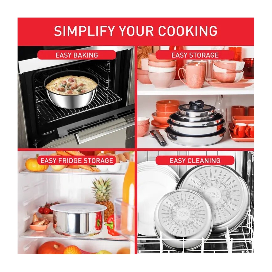Tefal - Комплект от 13 части кухненски съдове INGENIO PREFERENCE ON, неръждаема стомана