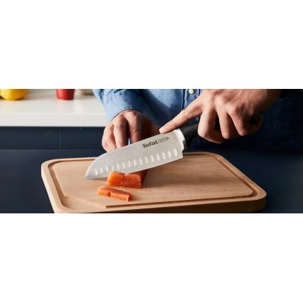 Tefal - Комплект от 4 кухненски ножа ICE FORCE със стойка