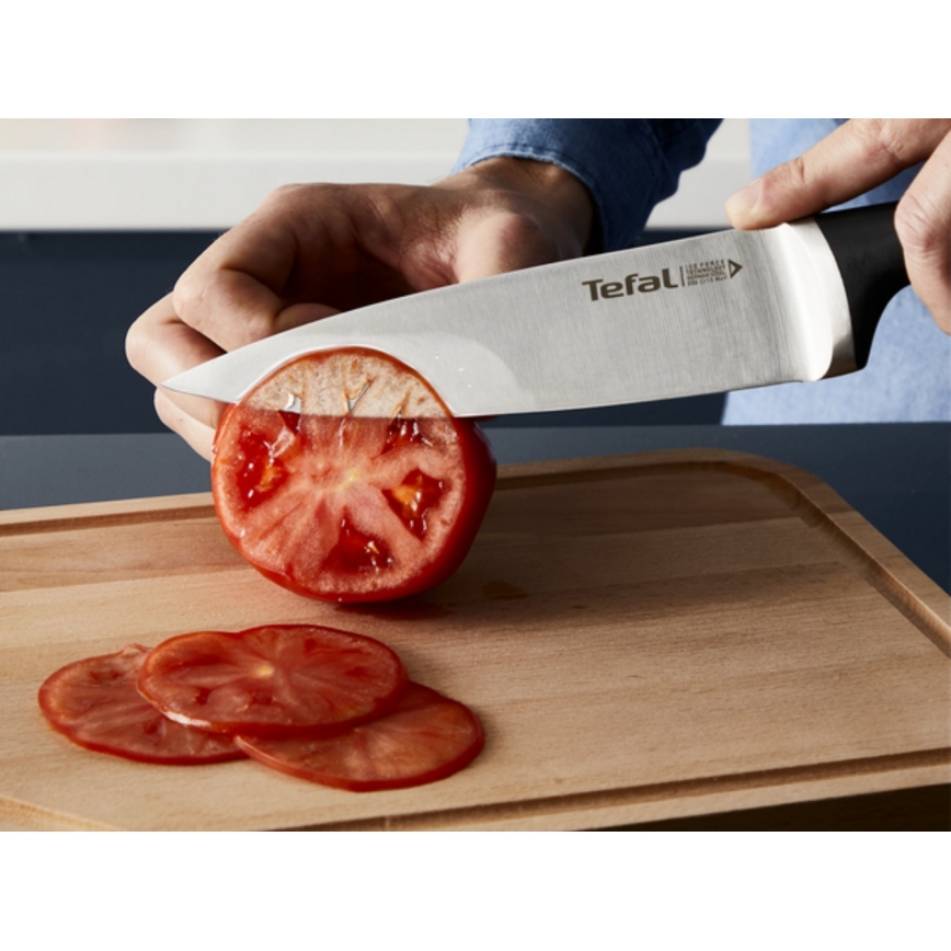 Tefal - Комплект от 4 кухненски ножа ICE FORCE със стойка