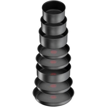 Tefal - Комплект съдове за готвене 20 части INGENIO DAILY CHEF ON черен