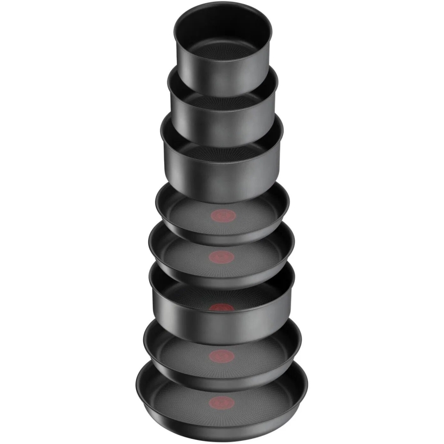 Tefal - Комплект съдове за готвене 20 части INGENIO DAILY CHEF ON черен