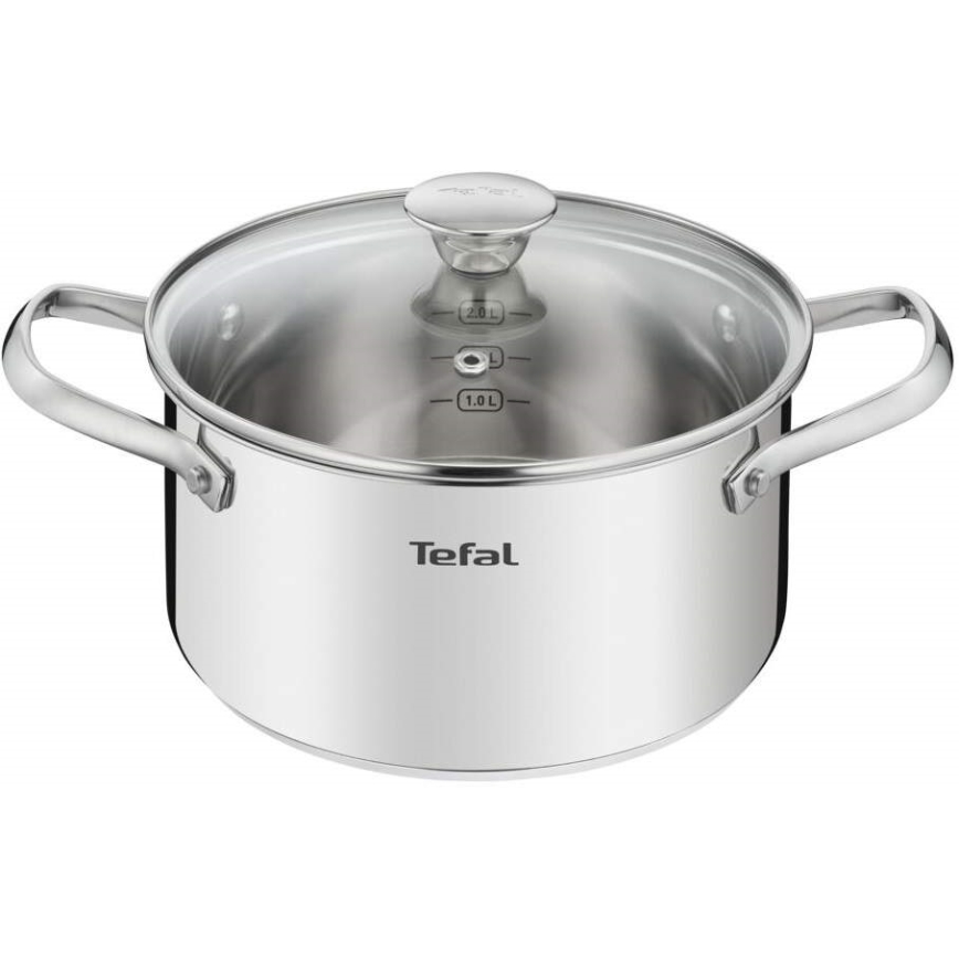 Tefal - Комплект съдове за готвене 9 части COOK EAT от неръждаема стомана