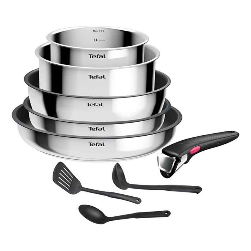 Tefal - Комплект съдове за готвене от 9 части INGENIO COOK, неръждаема стомана