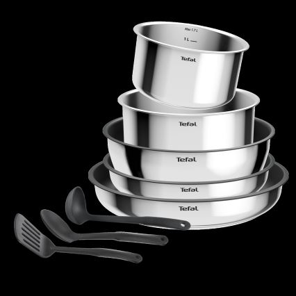 Tefal - Комплект съдове за готвене от 9 части INGENIO COOK, неръждаема стомана