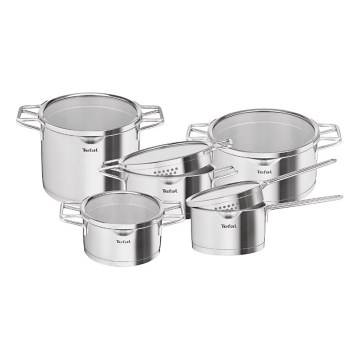 Tefal - Комплект тенджери NORDICA, 10 части, неръждаема стомана