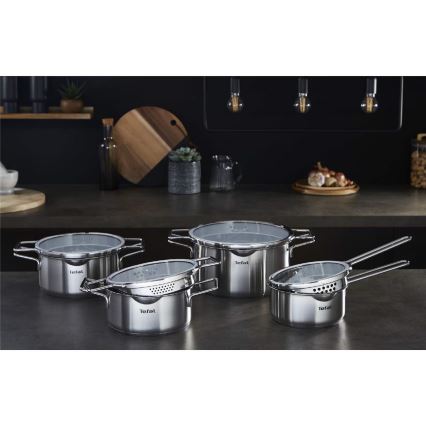 Tefal - Комплект тенджери NORDICA, 10 части, неръждаема стомана