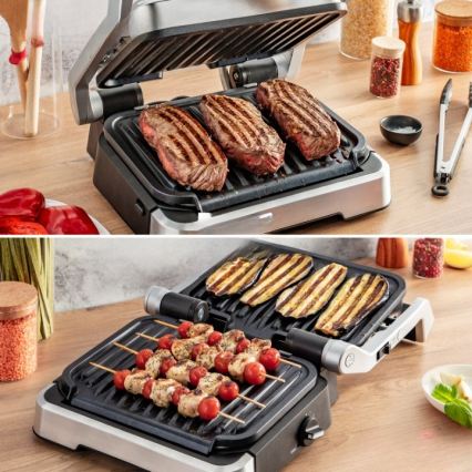 Tefal - Контактен грил OPTIGRILL 2 в 1 2100W/230V неръждаема стомана