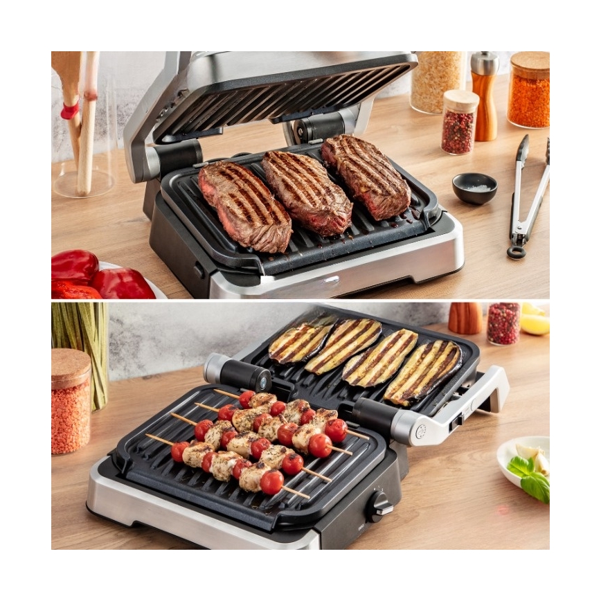 Tefal - Контактен грил OPTIGRILL 2 в 1 2100W/230V неръждаема стомана