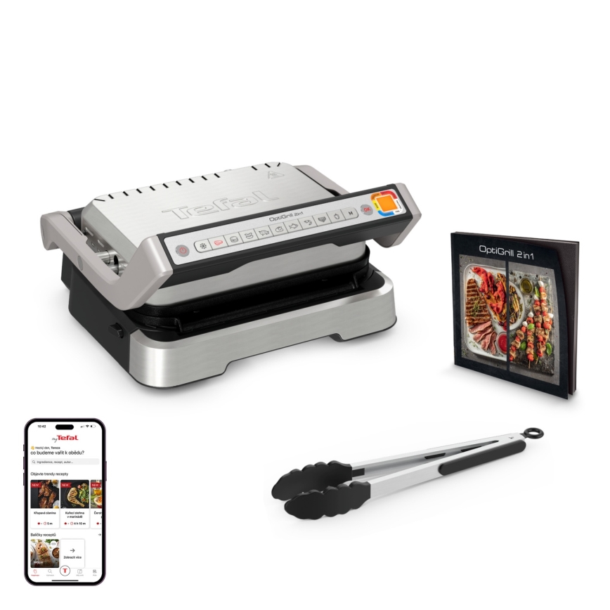 Tefal - Контактен грил OPTIGRILL 4 в 1 2100W/230V неръждаема стомана