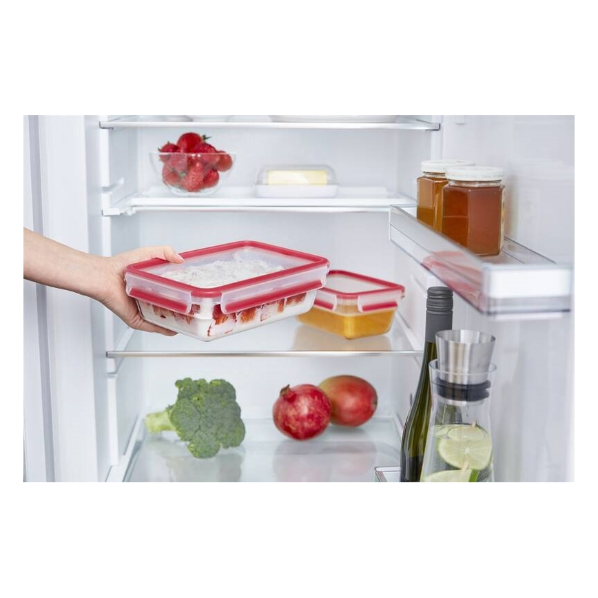 Tefal - Контейнер за храна 0,85 l MSEAL GLASS червен/стъкло