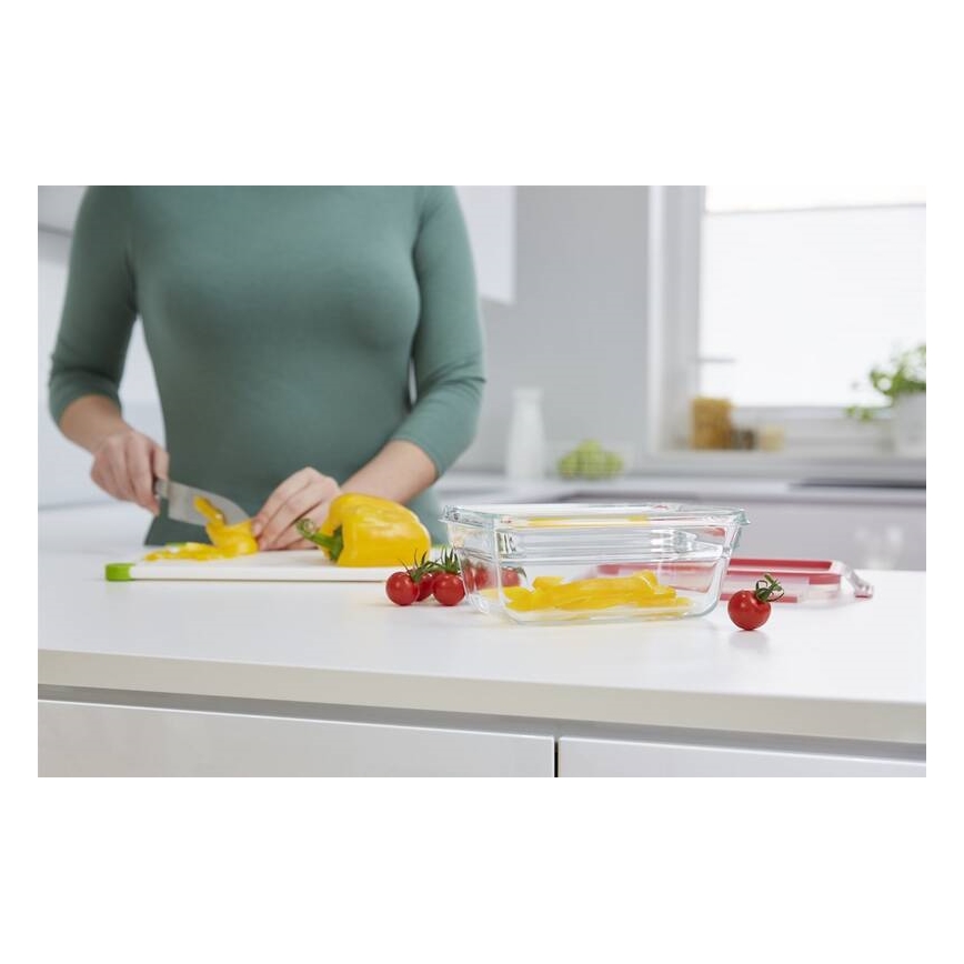 Tefal - Контейнер за храна 0,85 l MSEAL GLASS червен/стъкло