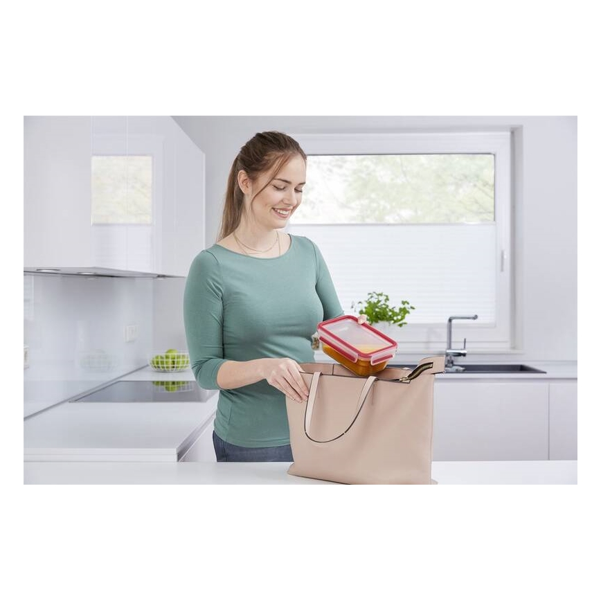 Tefal - Контейнер за храна 0,85 l MSEAL GLASS червен/стъкло