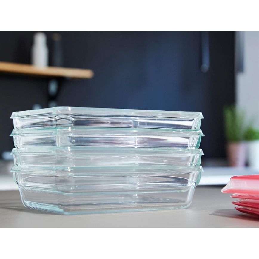 Tefal - Контейнер за храна 1,3 l MSEAL GLASS червен/стъкло