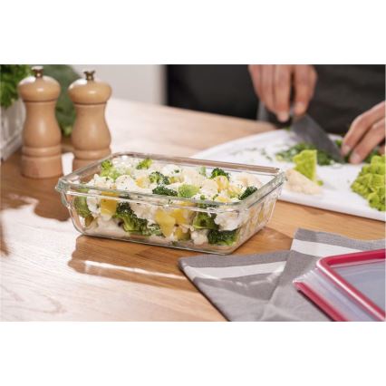 Tefal - Контейнер за храна 1,3 l MSEAL GLASS червен/стъкло