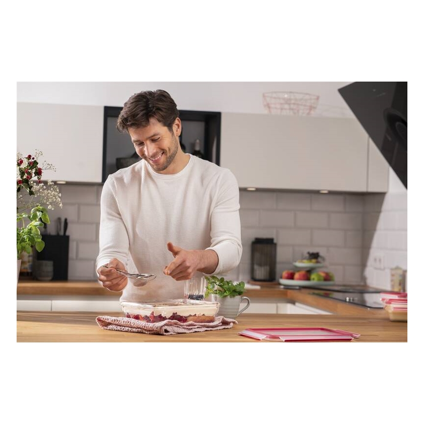 Tefal - Контейнер за храна 2 l MSEAL GLASS червен/стъкло