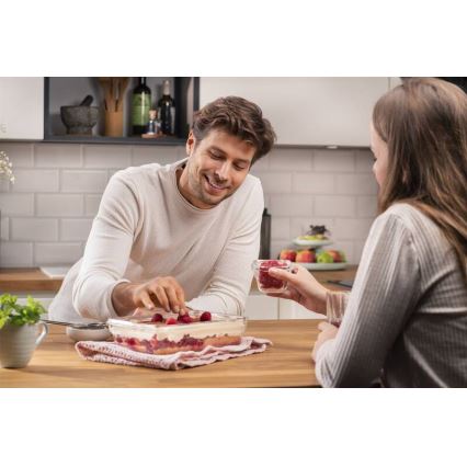 Tefal - Контейнер за храна 2 l MSEAL GLASS червен/стъкло