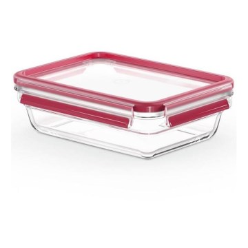 Tefal - Контейнер за храни 1,1 л MSEAL GLASS червен/стъкло