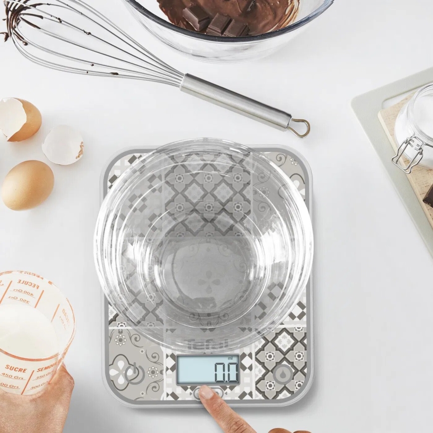 Tefal - Кухненска везна OPTISS 2xAAA бежов