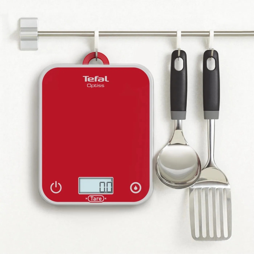 Tefal - Кухненска везна OPTISS 2xAAA червен