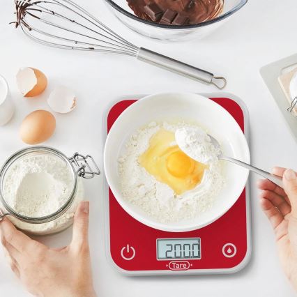 Tefal - Кухненска везна OPTISS 2xAAA червен