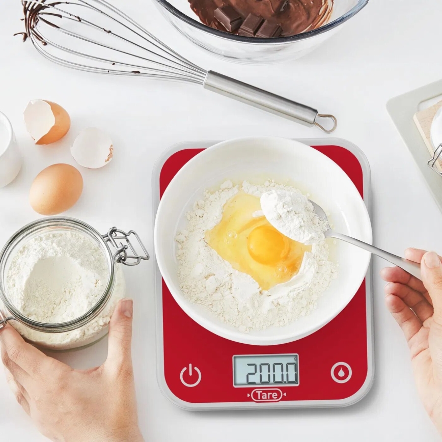 Tefal - Кухненска везна OPTISS 2xAAA червен