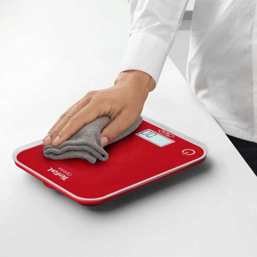 Tefal - Кухненска везна OPTISS 2xAAA червен