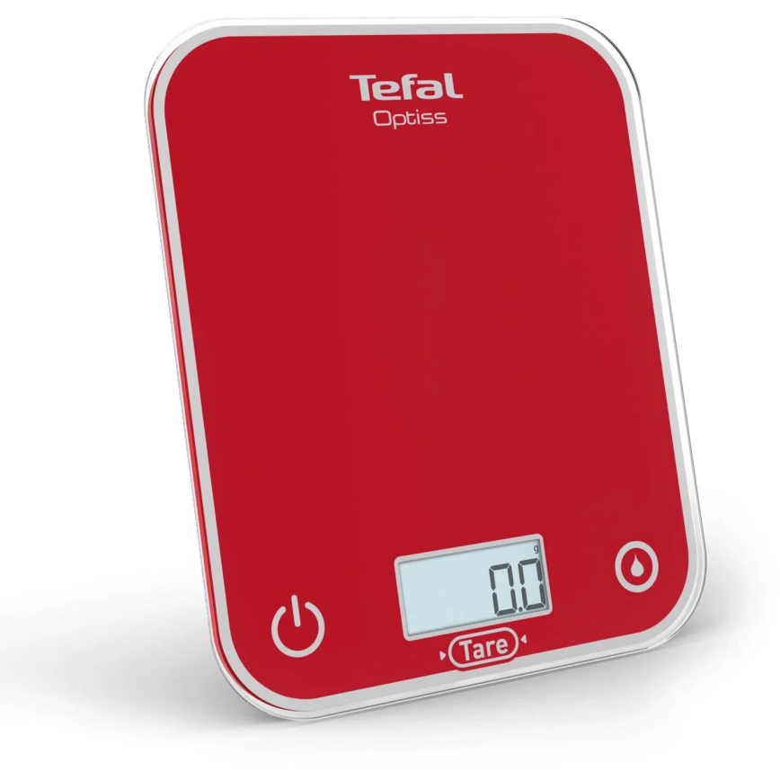 Tefal - Кухненска везна OPTISS 2xAAA червен