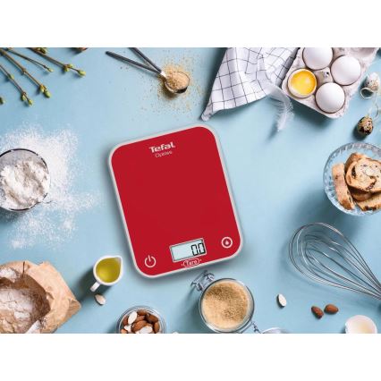 Tefal - Кухненска везна OPTISS 2xAAA червен