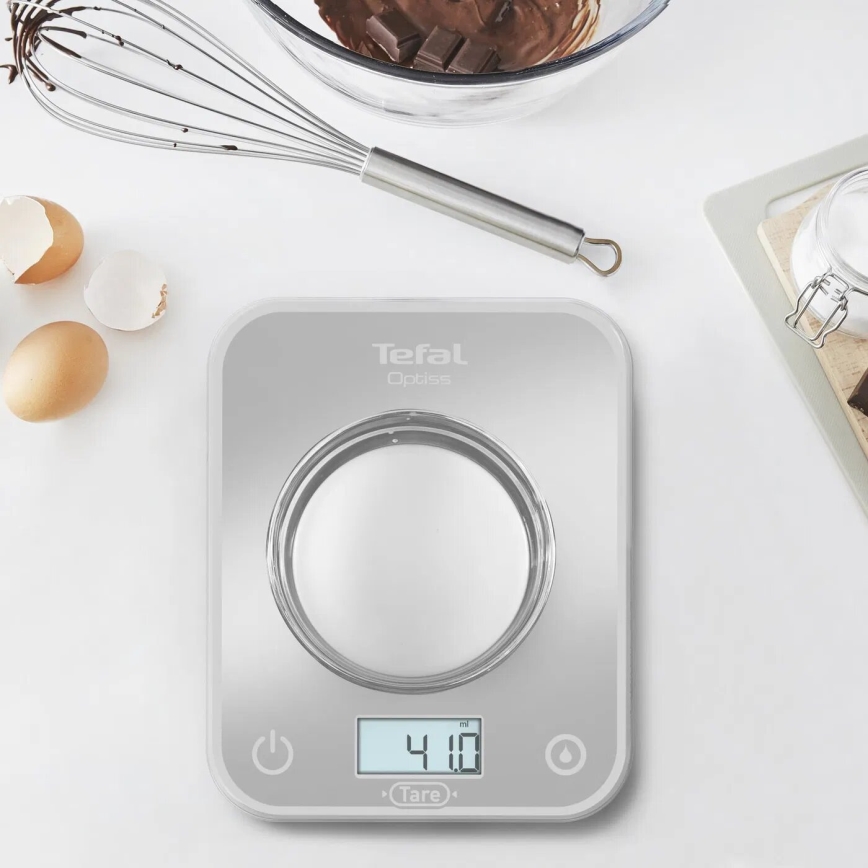 Tefal - Кухненска везна OPTISS 2xAAA сив