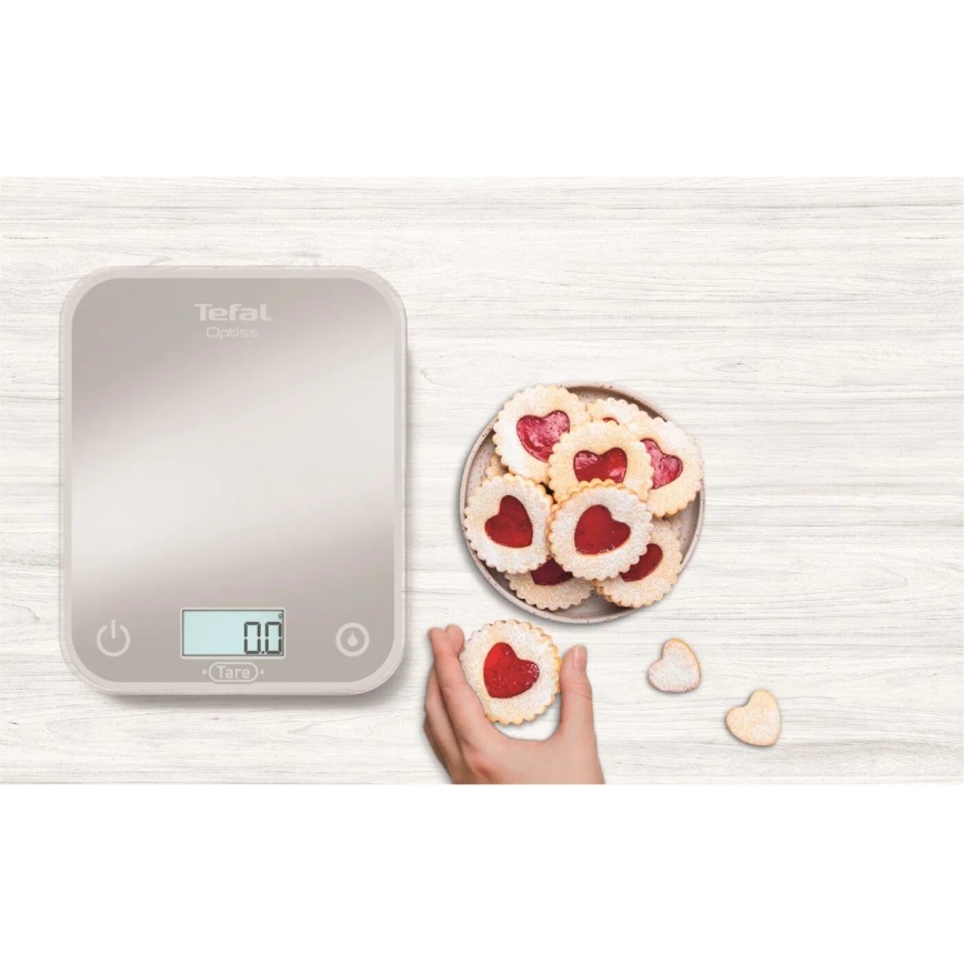 Tefal - Кухненска везна OPTISS 2xAAA сив