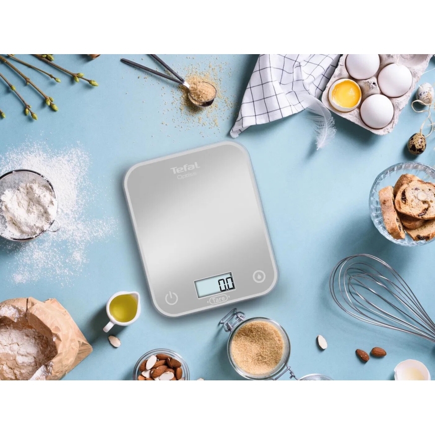 Tefal - Кухненска везна OPTISS 2xAAA сив