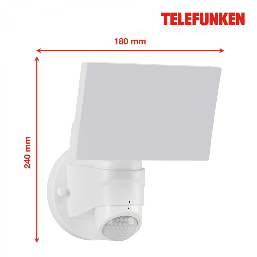 Telefunken 304306TF - LED Екстериорен аплик със сензор LED/16W/230V IP44 бял
