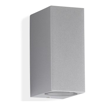 Telefunken 307004TF - LED Екстериорен аплик 2xGU10/5W/230V IP44 сребрист
