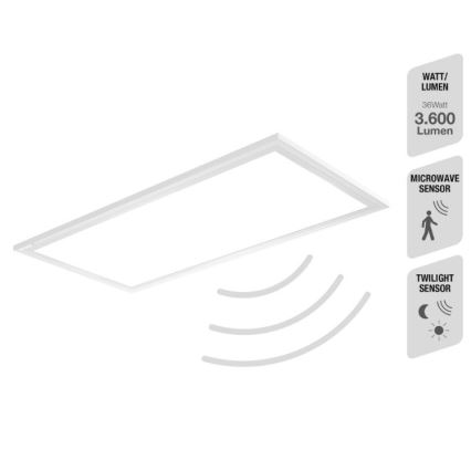Telefunken 308706TF - LED Плафон със сензор LED/36W/230V