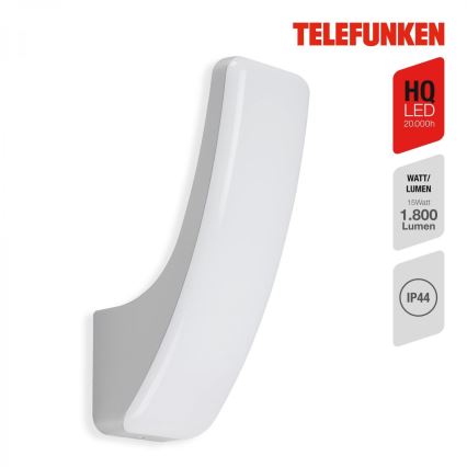 Telefunken 311604TF - LED Екстериорен аплик LED/15W/230V IP44 сребрист