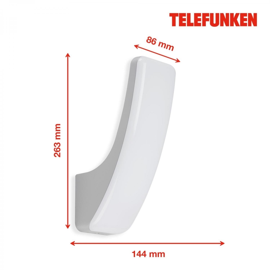 Telefunken 311604TF - LED Екстериорен аплик LED/15W/230V IP44 сребрист