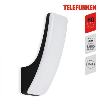 Telefunken 311605TF - LED Екстериорен аплик LED/15W/230V IP44 черен