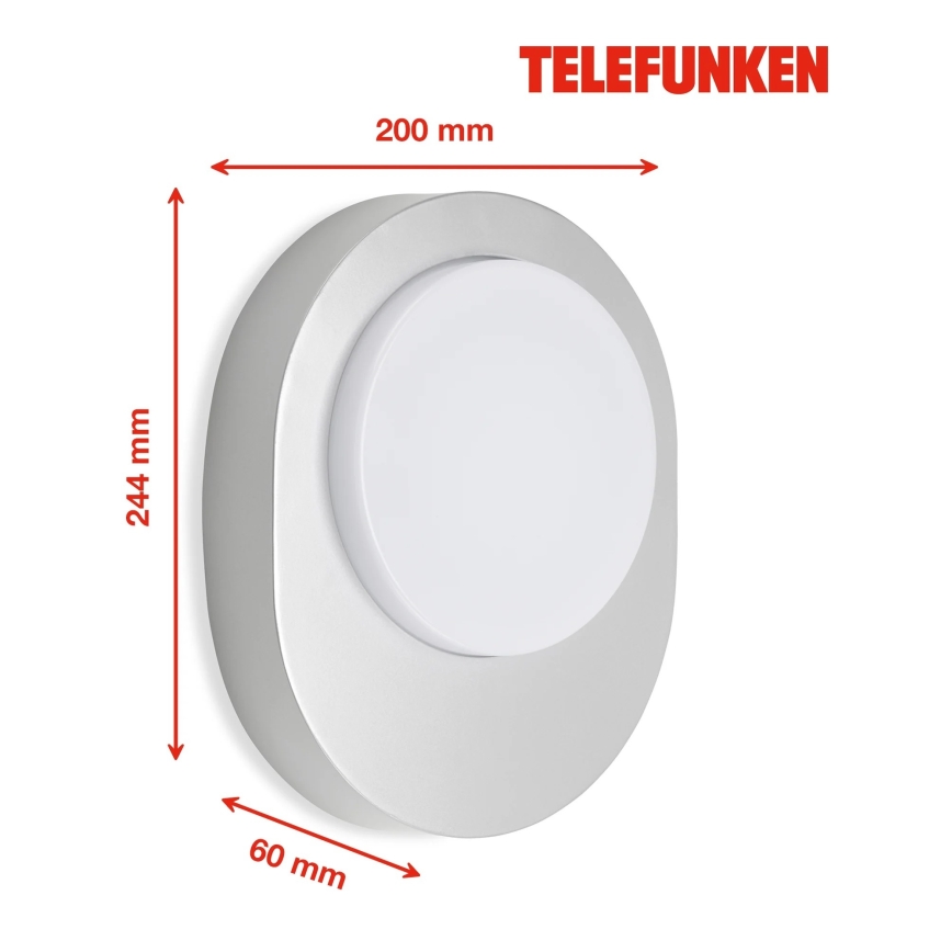 Telefunken 312004TF - LED Екстериорен аплик LED/8W/230V IP44 сребрист